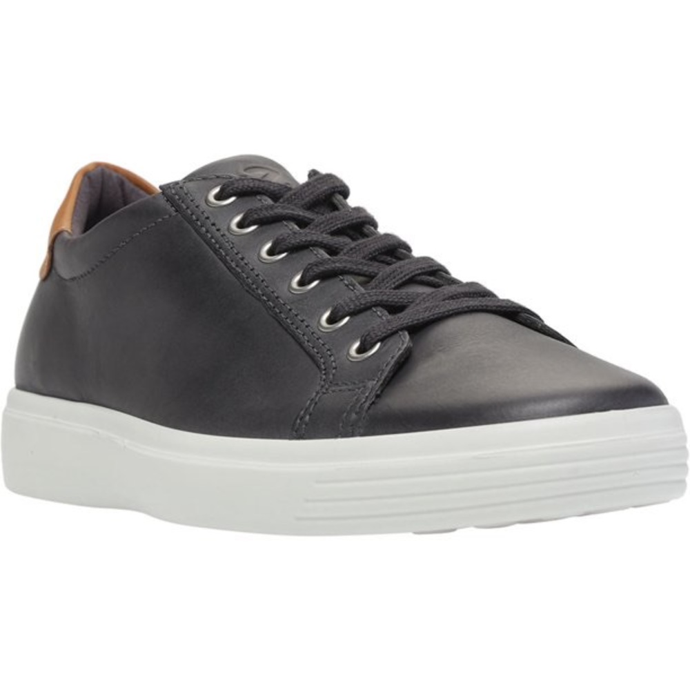 Men's ECCO Soft Classic Tie Sneaker Moonless/Lion Brushed Nubuck 44 M